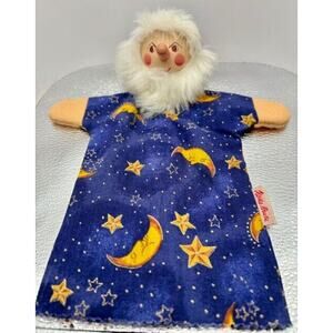 Vintage Kersa Wizard Hand Puppet Wooden Head Fabric body - Germany